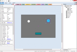 Screen shot of a level being edited in Construct 2